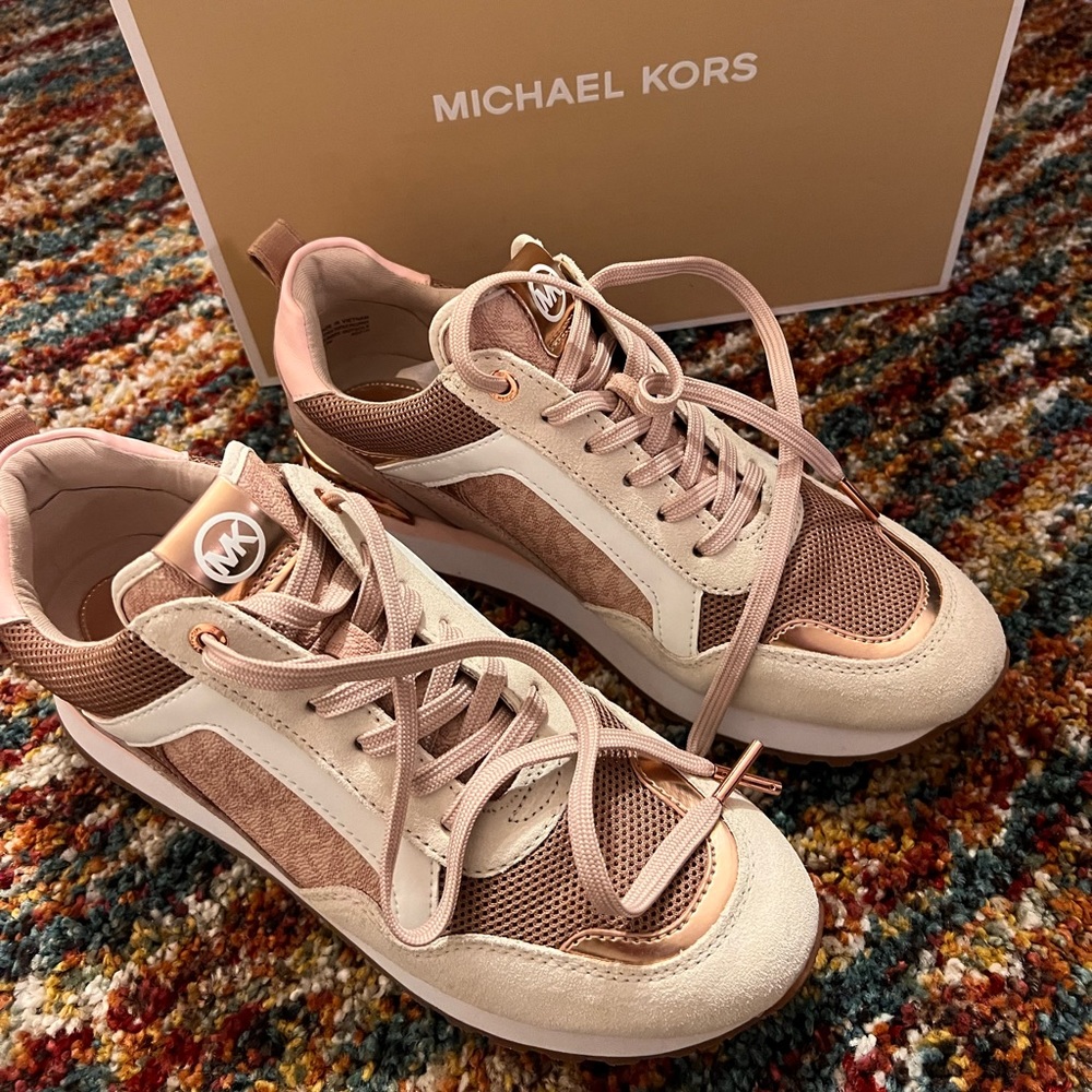 Michael Kors Wilma Trainer Suede-Soft Pink/Rose Gold Sneakers